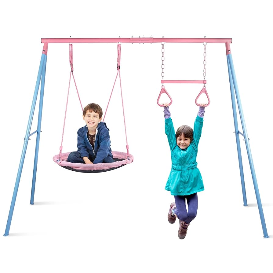 Amazon.com: Lunafun Swing Sets for Backyard, 440lbs Heavy